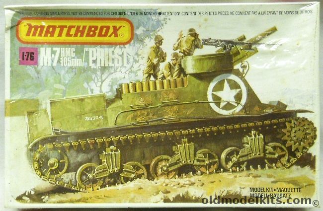 Matchbox 1/76 M-7 HMC 105mm Priest with Diorama Display Base, PK-89 plastic model kit